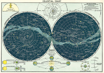 Cavallini & Co Paper 20"x26" Celestial Chart