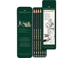 Faber-Castell Graphite Pencil 9000 Tin Set of 6