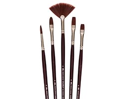 Winsor & Newton Galeria Acrylic Brush Set Long Handle Set of 5