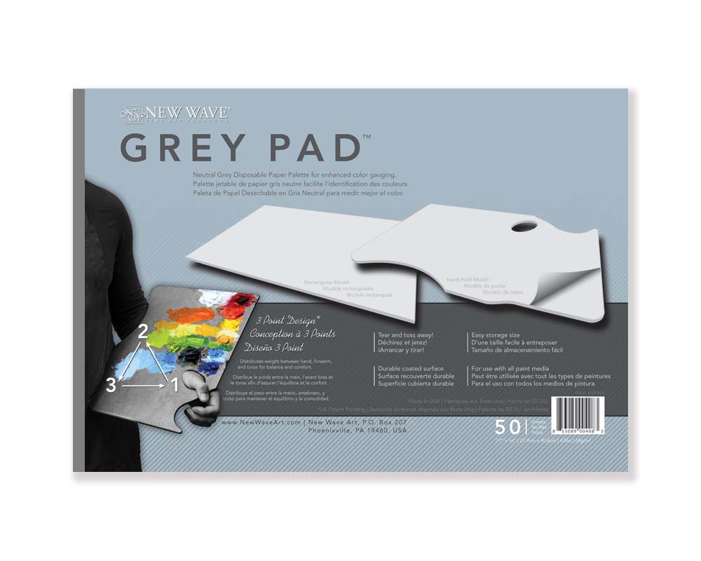 New Wave Artist Palette Pad Grey Right Hand 11"x16"