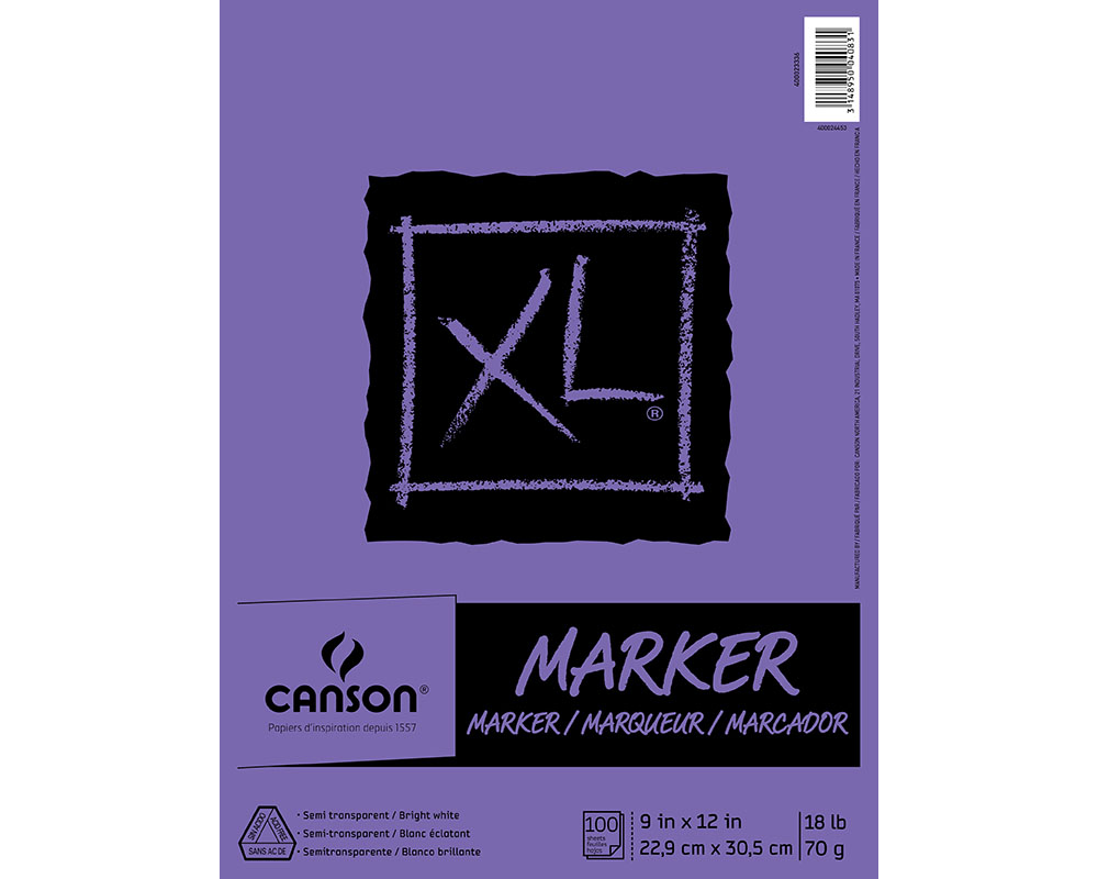 Canson XL Marker Pad 18LB 9x12 100 Sheets