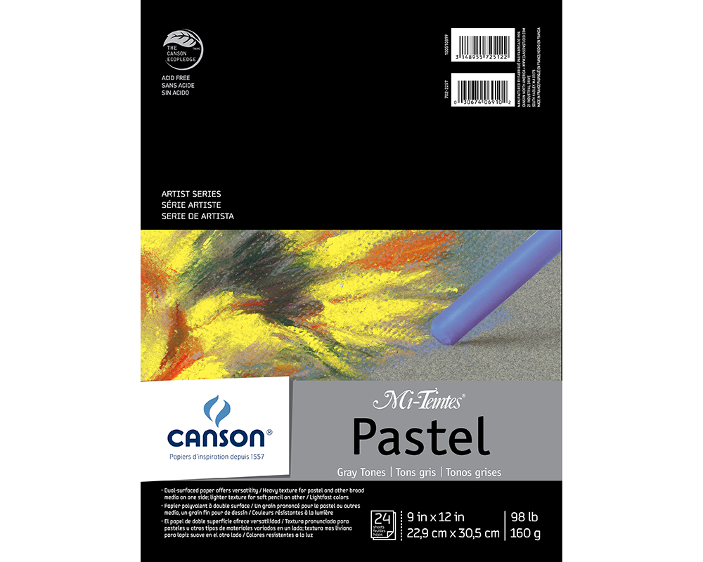 Canson Mi Teintes Grayscale Pastel Pad 9"X12" 24 Sheets
