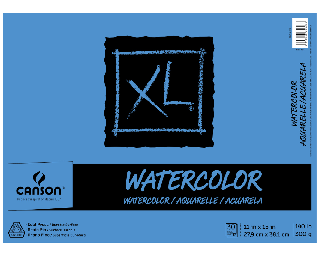 Canson XL Watercolour Pad – 300g – 30 Sheets – 11 x 15 in.