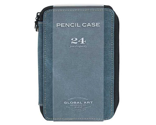 Global Art Canvas Pencil Case 24- Steel Blue