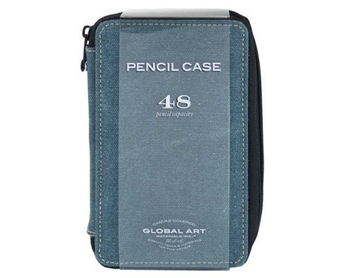 Global Art Canvas Pencil Case 48- Steel Blue