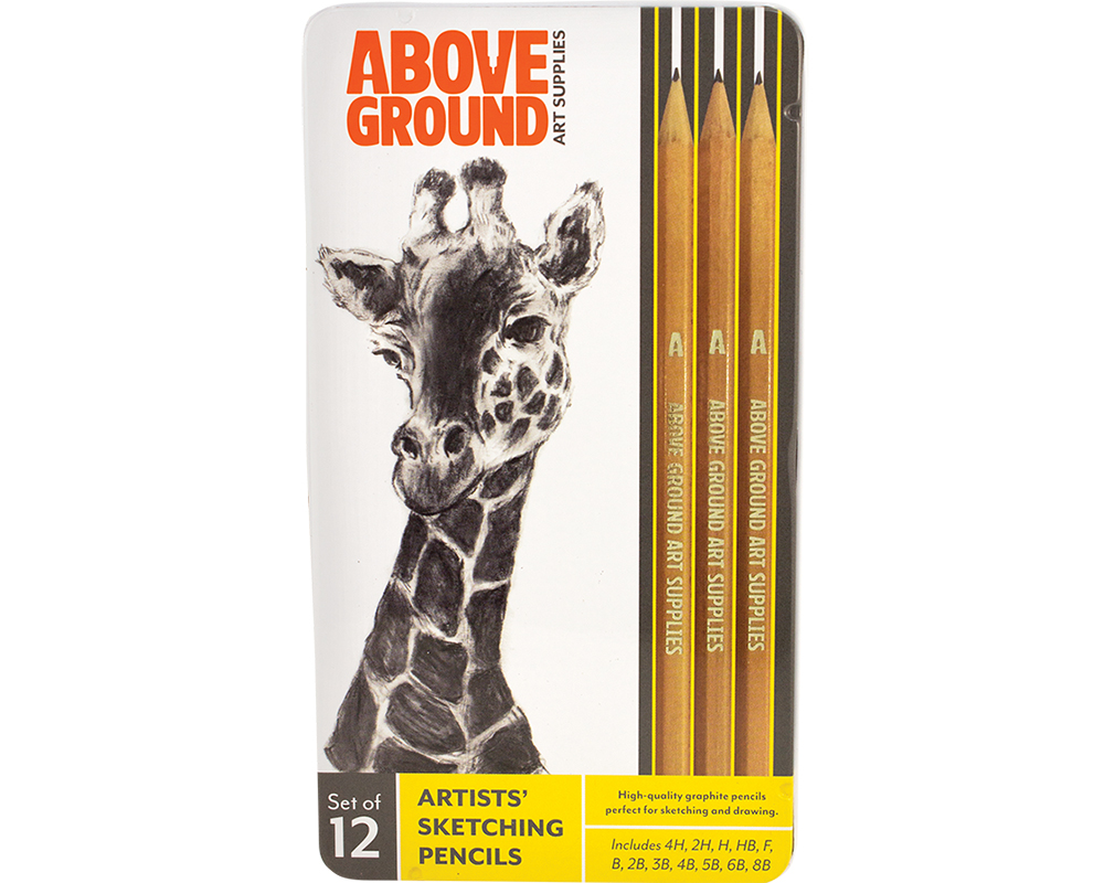 Above Ground Sketching Pencils  Tin Set of 12