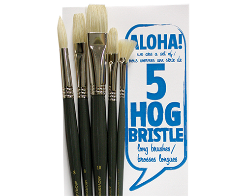 Above Ground Hog Bristle LH Brush Set of 5