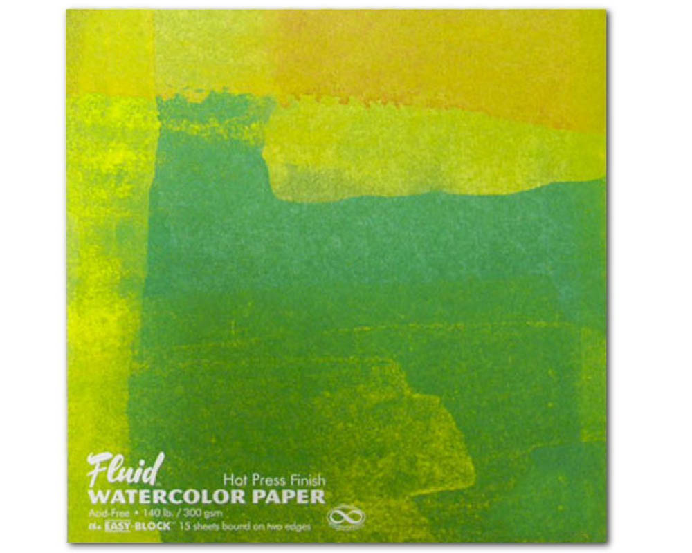 Fluid Watercolour Paper Easy-Block Hot Press 12"x12" 