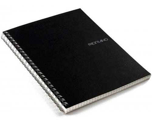 Fabriano EcoQua  Blank Notebook Spiral Binding 5.8"X8.25" Black