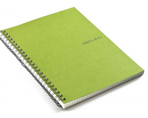 Fabriano EcoQua  Blank Notebook Spiral Binding 5.8"X8.25" Lime