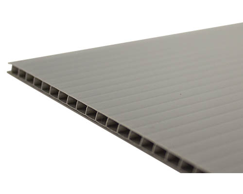 Hi-Core Corrugated Plastic Board 4 Ply 18 x 24 in. Grey #95