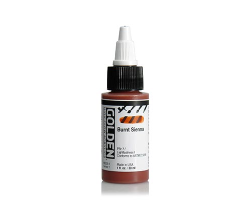 Golden High Flow Acrylics - Burnt Sienna - 30 mL