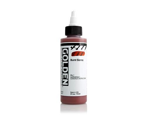 Golden High Flow Acrylics - Burnt Sienna - 118 mL