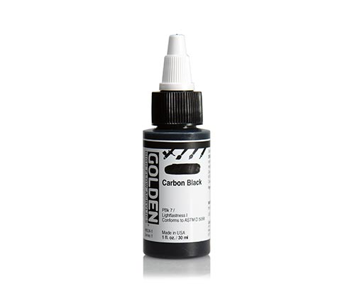 Golden High Flow Acrylics - Carbon Black - 30 mL 