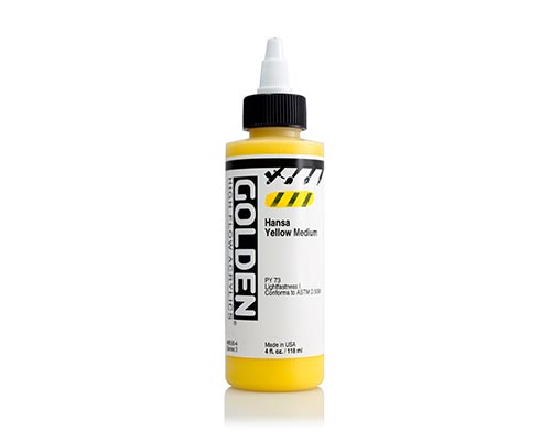 Golden High Flow Acrylics - Hansa Yellow Medium - 118 mL