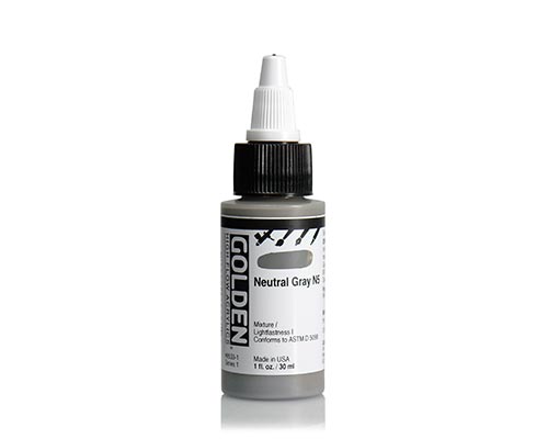 Golden High Flow Acrylics - Neutral Gray N5 - 30 mL