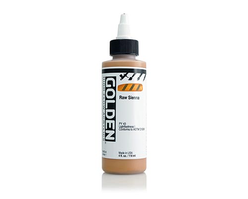 Golden High Flow Acrylics - Raw Sienna - 118 mL