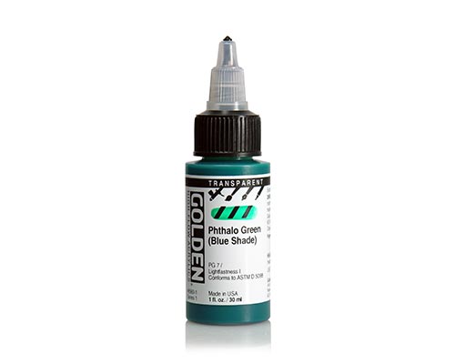 Golden High Flow Acrylics - Transparent Phthalo Green (Blue Shade) - 30 mL