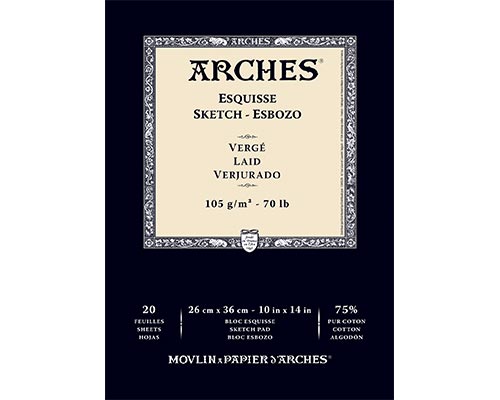 Arches Sketch Pad – 70 lb. – 20 Sheets — Natural White 10 x 14 in.