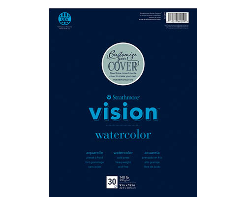 Strathmore Vision Watercolour Pad - Cold-Press - 30 Sheets - 140 lb. - 9 x 12 in.