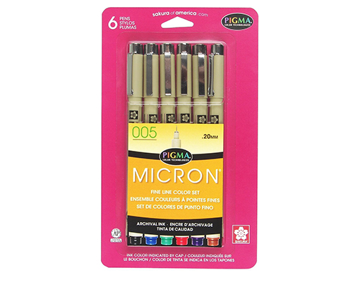 Sakura Pigma Micron 005 - Fine Liner Colour Set of 6