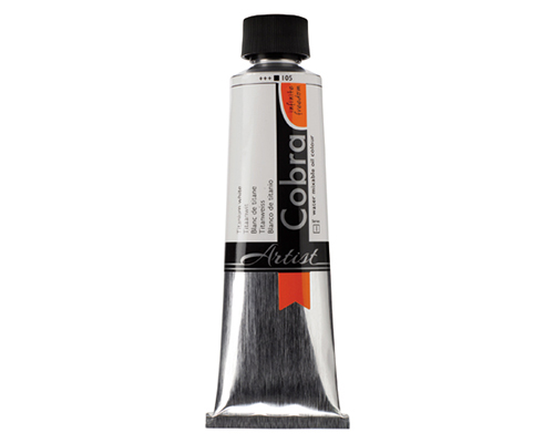 Cobra Artist Water Mixable Oil Colour Tube - Titanium White 150mL 