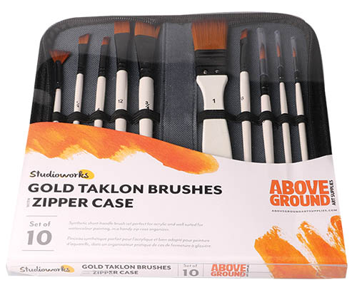 Above Ground Studioworks Gold Taklon Brush Set 