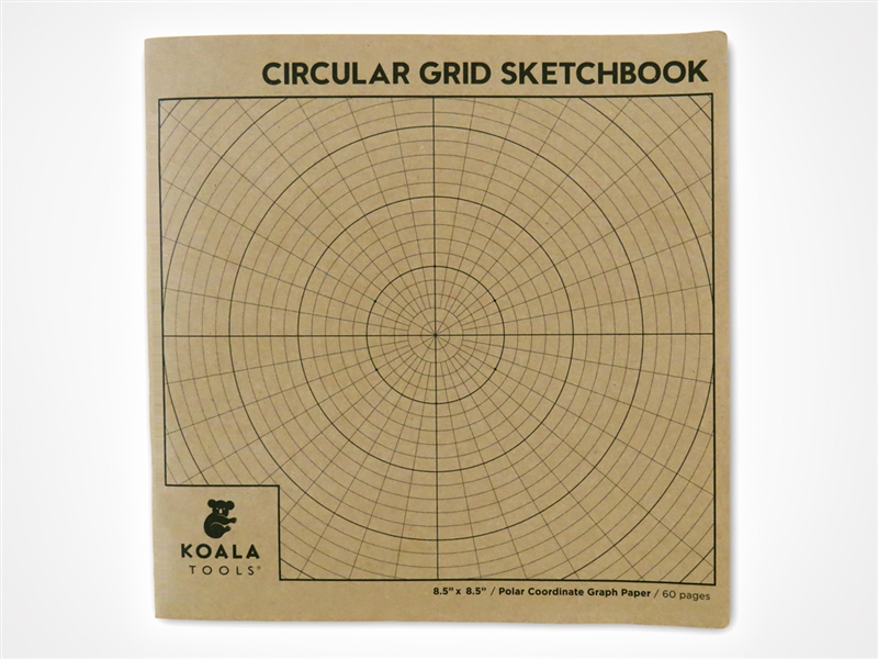 Koala Tools  Circular Grid (Polar Coordinate) Sketchbook 8.5 x 8.5 in.