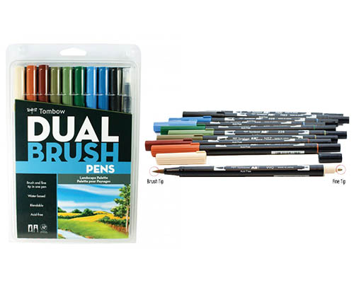 Tombow Dual Brush Pen Set of 10  Landscape