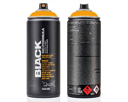 Montana BLACK Spray Paint – 400mL Can – Melon Yellow