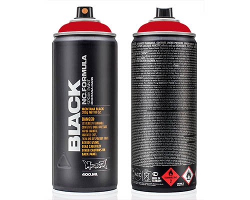 Montana BLACK Spray Paint  400mL Can  Fire Rose