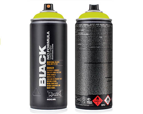Montana BLACK Spray Paint – 400mL Can – Acid