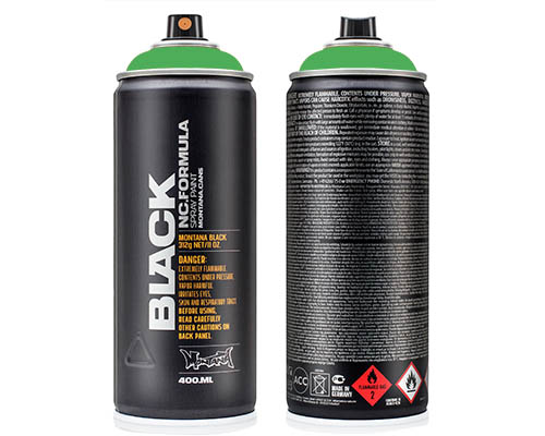 Montana BLACK Spray Paint – 400mL Can – Revolt Green