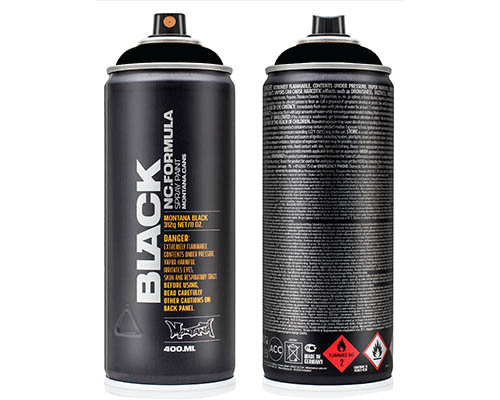 Montana BLACK Spray Paint – 400mL Can – Black