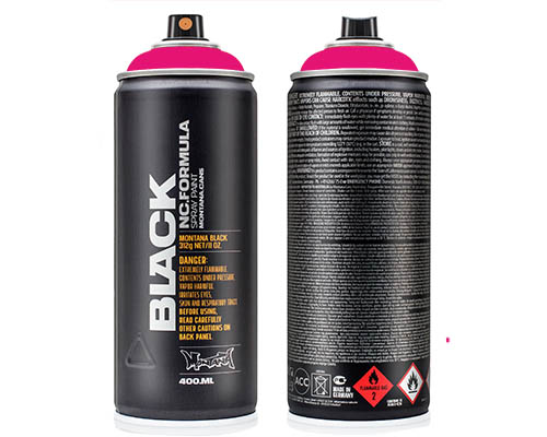 Montana BLACK Spray Paint – 400mL Can – True Magenta
