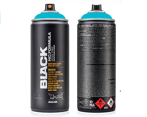 Montana BLACK Spray Paint – 400mL Can – True Cyan