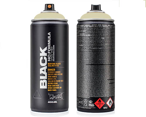 Montana BLACK Spray Paint – 400mL Can – Face