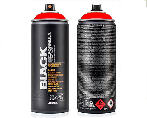 Montana BLACK Spray Paint – 400mL Can – Infra Red (Fluorescent Range)