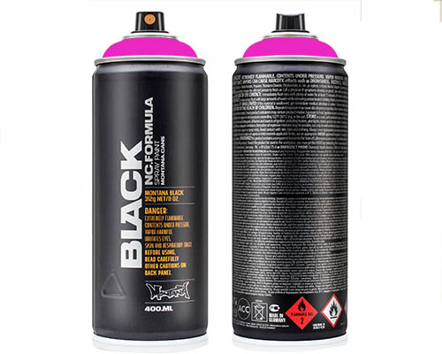 Montana BLACK Spray Paint – 400mL Can – Infra Pink (Fluorescent Range)