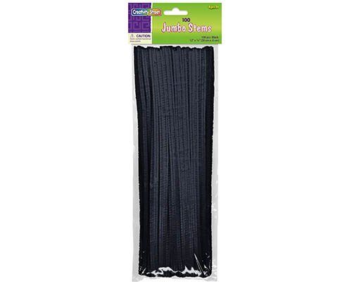 Chenille Stems 12 x 6mm Pack of 100 Black