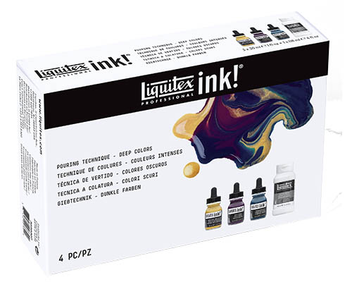 Liquitex Professional Acrylic Ink  Pouring Technique Set - Deep Colours