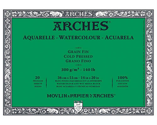 Arches Watercolour Block – Cold Press – 140lb. – 14 x 20 in.