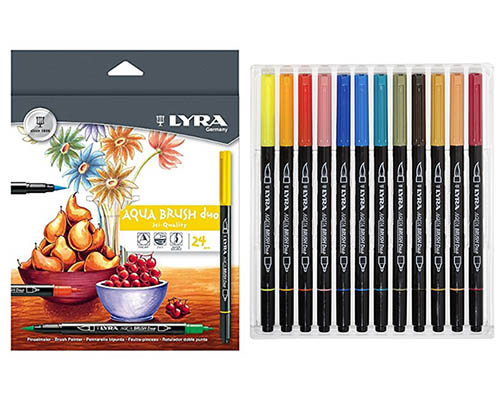 LYRA Aqua Brush Duo-Tip Markers  Set of 24