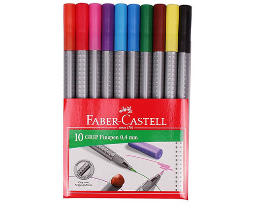 Faber-Castell Grip Finepen  0.4mm  Wallet Size 10