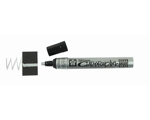 Sakura Pentouch Calligraphy Marker - Medium Tip - Silver 