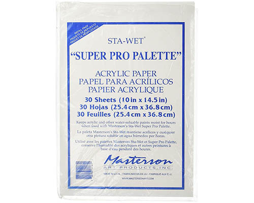Masterson Sta-Wet "Super Pro Palette" Acrylic Paper Refill Pack – 30 Sheets – 10 x 14.5 in.