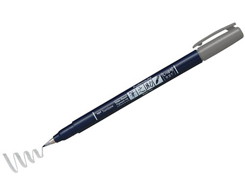 Tombow Fudenosuke Color Brush Pen  Grey