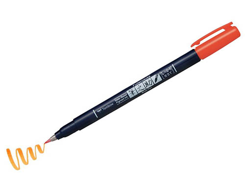 Tombow Fudenosuke Color Brush Pen  Orange