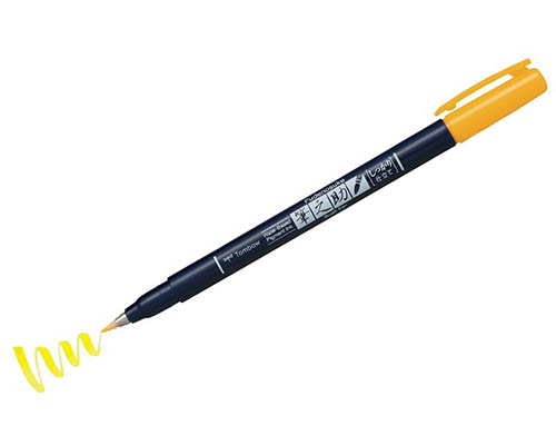 Tombow Fudenosuke Color Brush Pen  Yellow