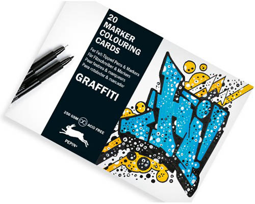 Pepin Marker Colouring Cards – Graffiti